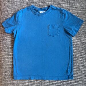 Hanna Andersson Bright Blue Pima Cotton Kids Crewneck Tee w/Pocket | Sz 8 (130)